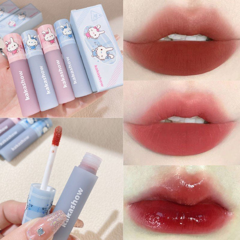 KAKASHOW Cute Rabbit Matte Lipstick Water Proof Soft Velor Lasting Lip Gloss