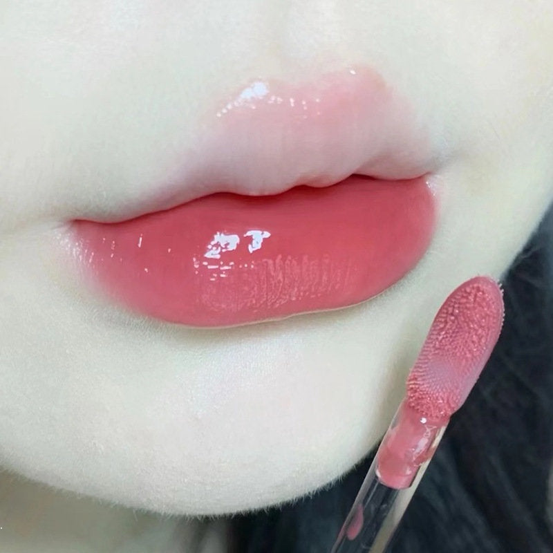 OULESONG Lip Gloss Round Tube Mirror Surface Moisturize Moisturizing Lipstick