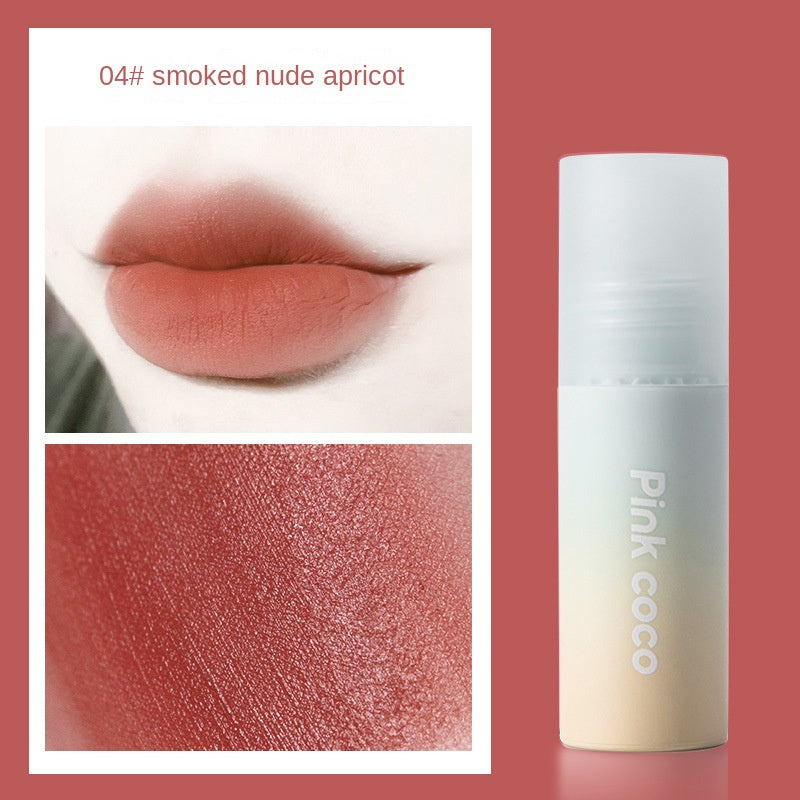 Pinkcoco Small Milk Cake Gradient Lip Glaze Matte Fog Surface Lip Mud Non-stick Cup Waterproof  Lip Gloss