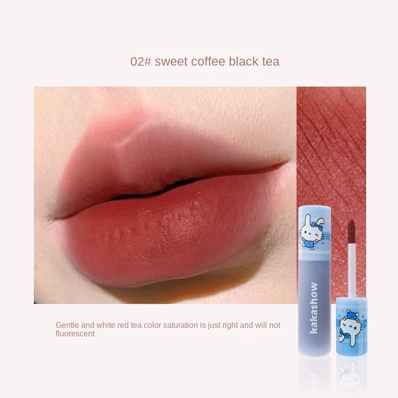 KAKASHOW Cute Rabbit Matte Lipstick Water Proof Soft Velor Lasting Lip Gloss