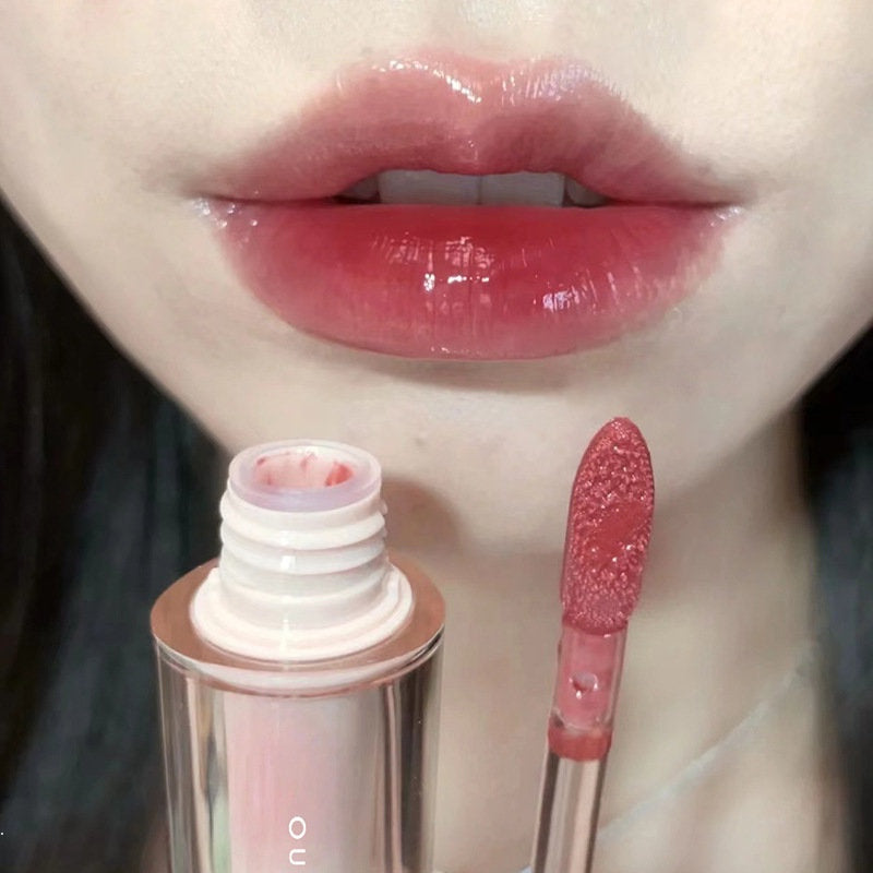 OULESONG Lip Gloss Round Tube Mirror Surface Moisturize Moisturizing Lipstick