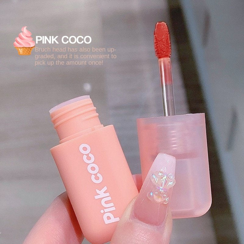 Pink Coco Pink Lip Glaze Rose Matte Non Stick Cup Does Not Fade Lip Gloss