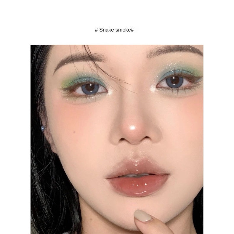 ROTO Green Snake Twelve Colors Eye Shadow Earth Tones Pearlescent Matte Green Eyeshadow Palette