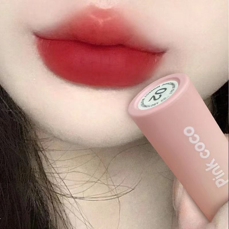 Pinkcoco Small Milk Cake Gradient Lip Glaze Matte Fog Surface Lip Mud Non-stick Cup Waterproof  Lip Gloss