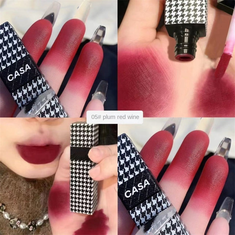 MAGIC CASA Houndstooth Lip Glaze Velor Matte Waterproof Lip Gloss