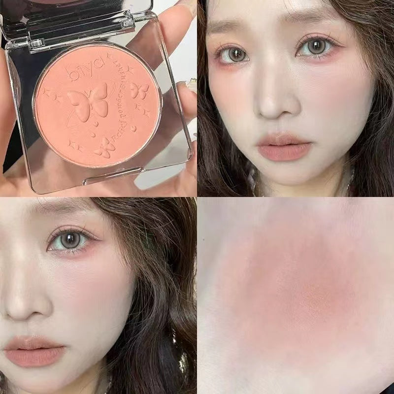 Biya Small Square Box Slightly Drunk Gradient Blush Nature Exquisite Brighten Matte Embossed Monochrome Blusher