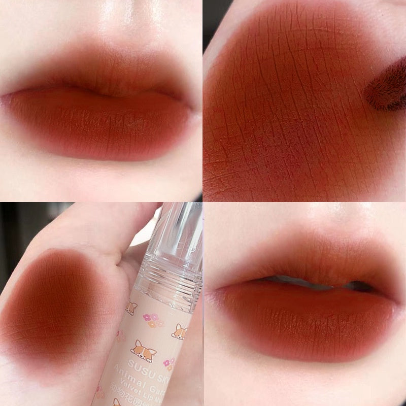 CUODUI Round Tube Velvet Matte Lip Glaze Not Easy To Fade Waterproof Lip Gloss Lipstick