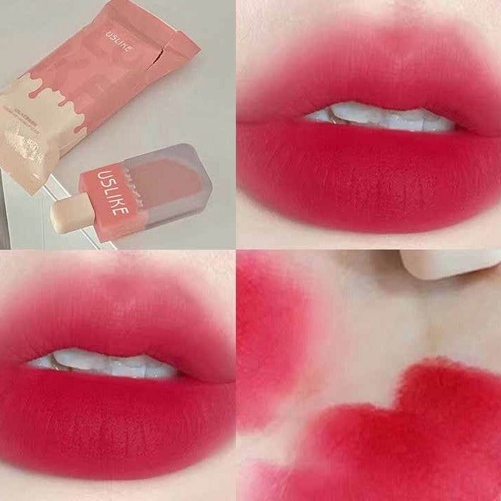 USLIKE~ Ice Cream Lip Glaze Matte Velor Lasting Lip Gloss 8-colors