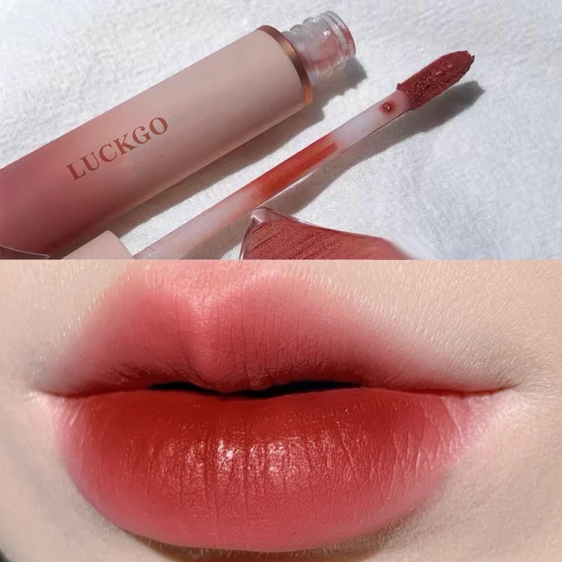 LUCKGO Powder Tube Lip Glaze Matte Velor Waterproof Lip Gloss