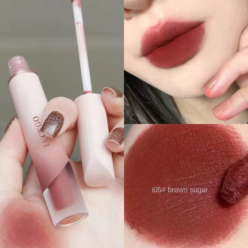 LUCKGO Powder Tube Lip Glaze Matte Velor Waterproof Lip Gloss