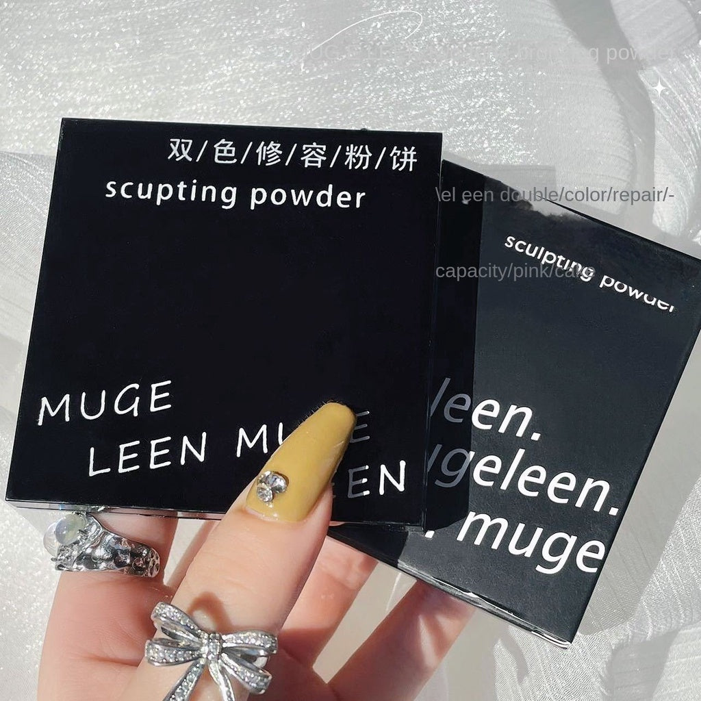 MUGE LEEN Two-color Highlight Shadow Nose Shadow Matte Fine Powder Contouring Powder Bronzer Contour Highlighter