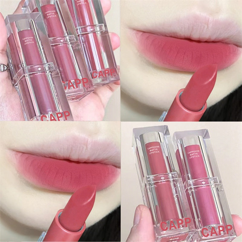 CAPPUVINI® Long Lasting Waterproof Matte Lipstick Goes on Super Smooth Lip Gloss