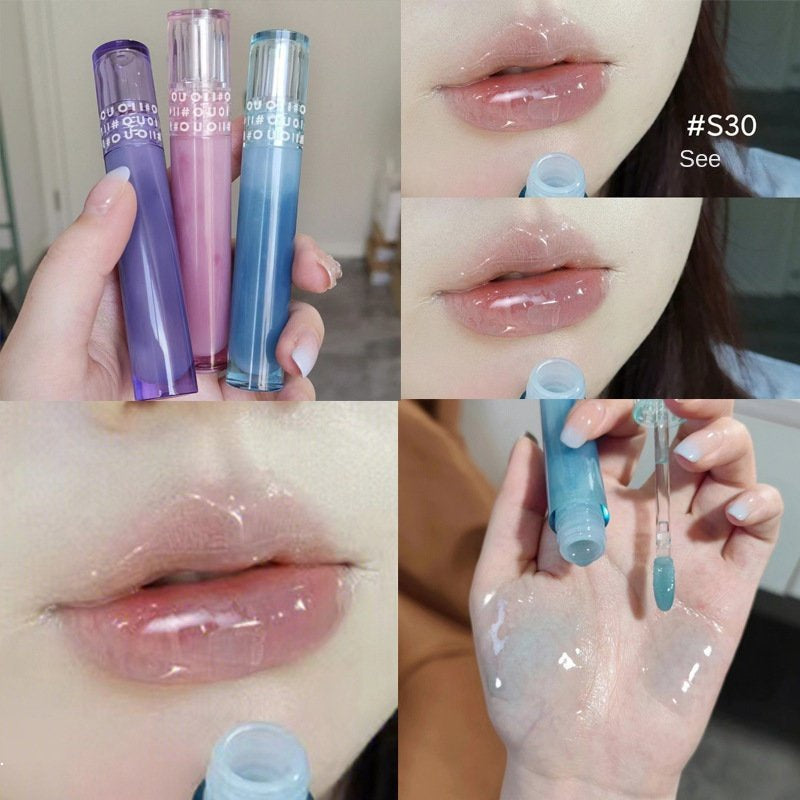 OUOII Shimmer Lip Gloss Moisturizing Moisturize Lip Glaze Mirror Surface Waterproof