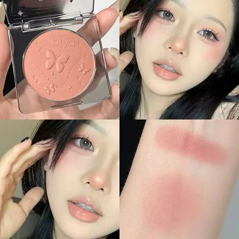 Biya Small Square Box Slightly Drunk Gradient Blush Nature Exquisite Brighten Matte Embossed Monochrome Blusher