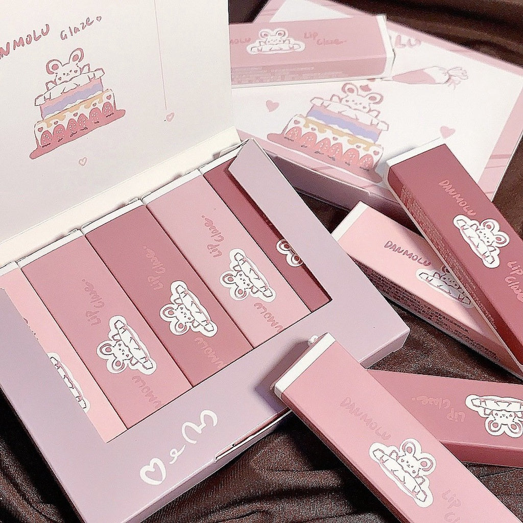 DAN MOLU Matte Lip Glaze Gift Box Packaging Lip Gloss 5pcs