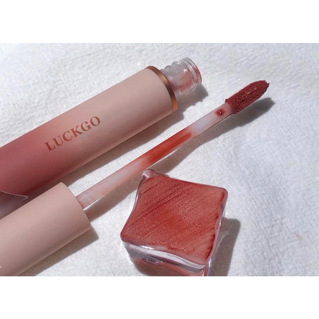 LUCKGO Powder Tube Lip Glaze Matte Velor Waterproof Lip Gloss