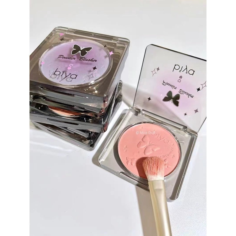 Biya Small Square Box Slightly Drunk Gradient Blush Nature Exquisite Brighten Matte Embossed Monochrome Blusher