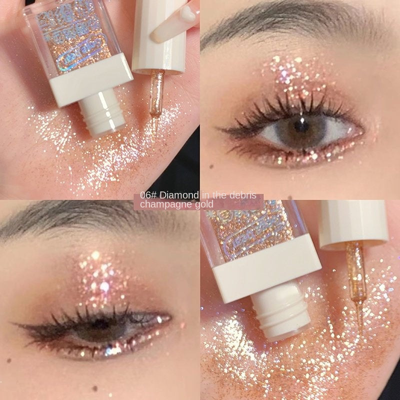 Gege Bear Small Cube Liquid Eyeshadow Fine Flash Sequins Exquisite Nature Eye Makeup