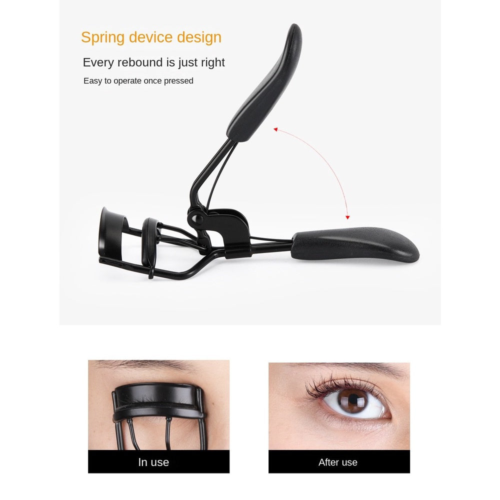 Black Super Wide Angle Eyelash Curler Nature Curly Eyelash Curler Rubber Pad Beginner Eyelash Aid Long-lasting Lashes