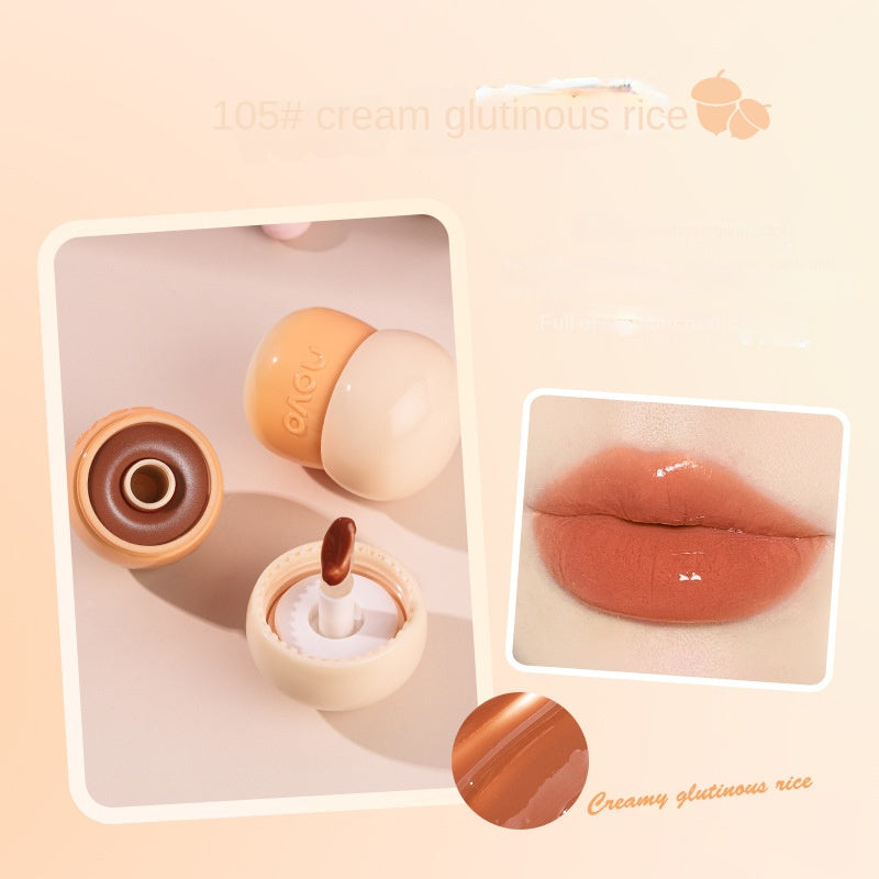 NOVO Small Mushroom Small Milk Jug Lip Jelly Lipstick Moisturize Mirror Lip Glaze Long Lasting Lip Gloss