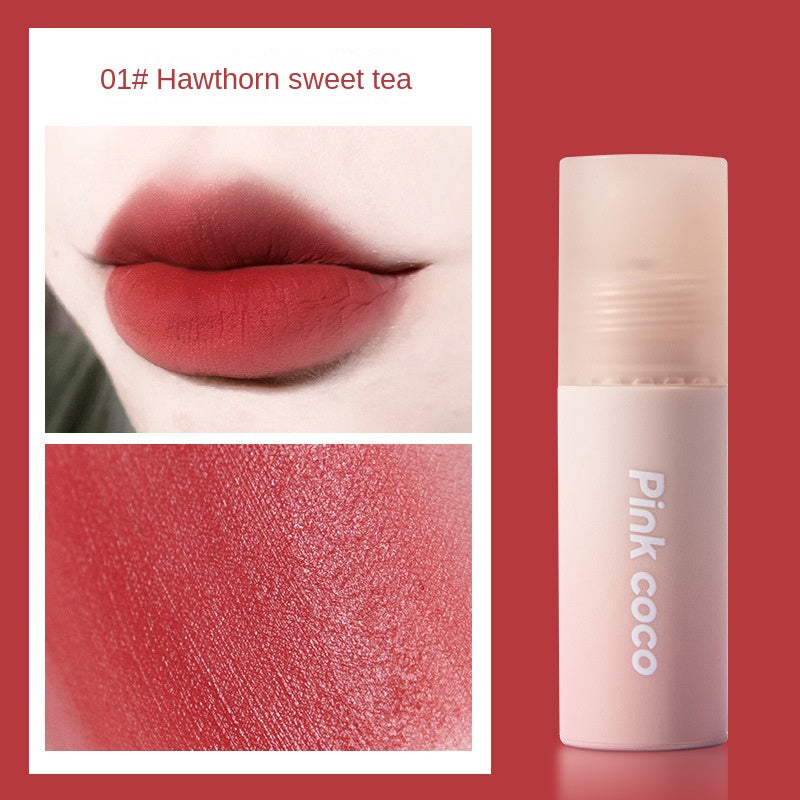 Pinkcoco Small Milk Cake Gradient Lip Glaze Matte Fog Surface Lip Mud Non-stick Cup Waterproof  Lip Gloss