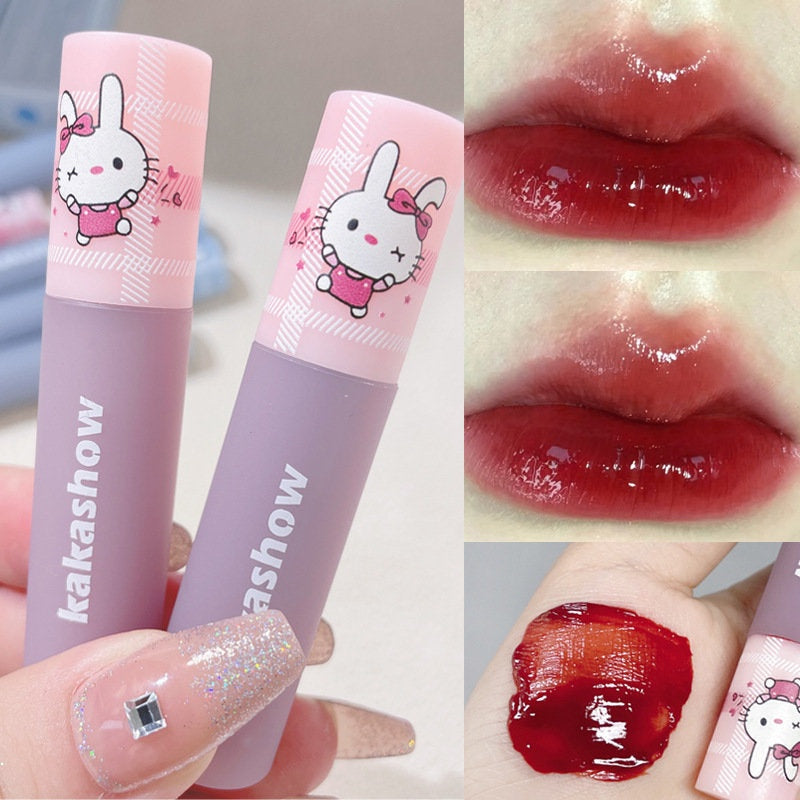 KAKASHOW Cute Rabbit Matte Lipstick Water Proof Soft Velor Lasting Lip Gloss