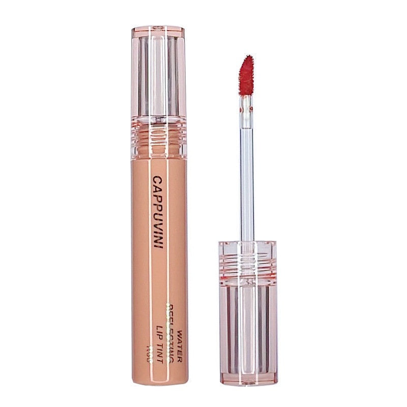 Cappuvini Round Tube Lip Glaze Syrup Lip Gloss Mirror Surface Moisturize Waterproof