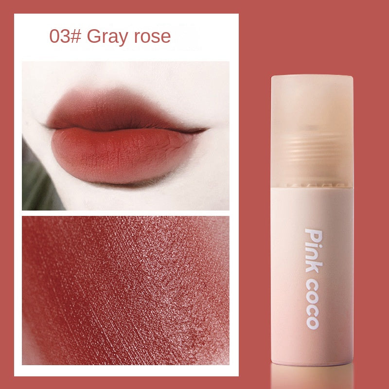 Pinkcoco Small Milk Cake Gradient Lip Glaze Matte Fog Surface Lip Mud Non-stick Cup Waterproof  Lip Gloss