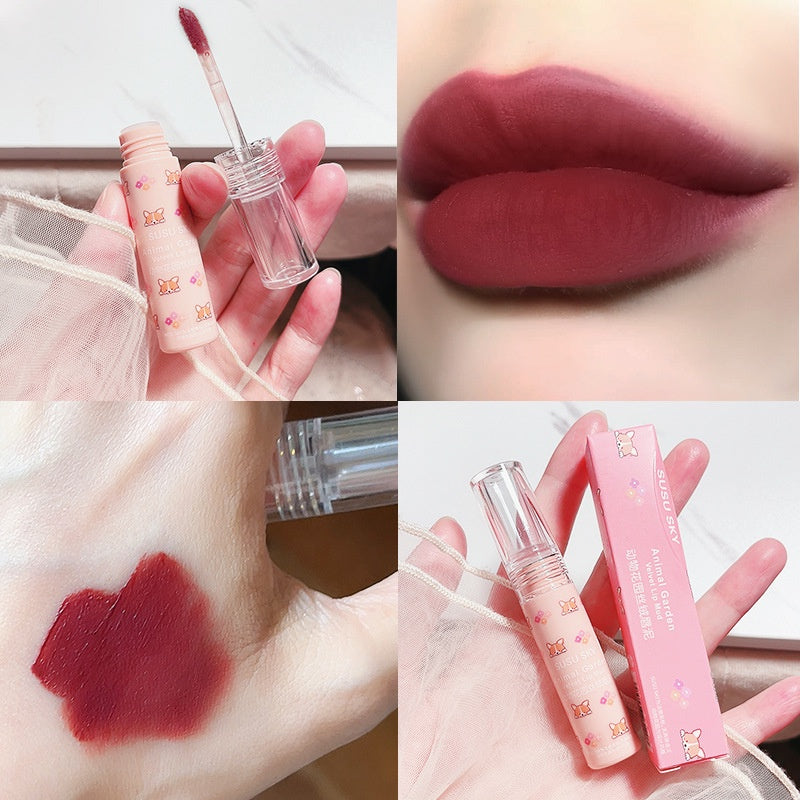 CUODUI Round Tube Velvet Matte Lip Glaze Not Easy To Fade Waterproof Lip Gloss Lipstick