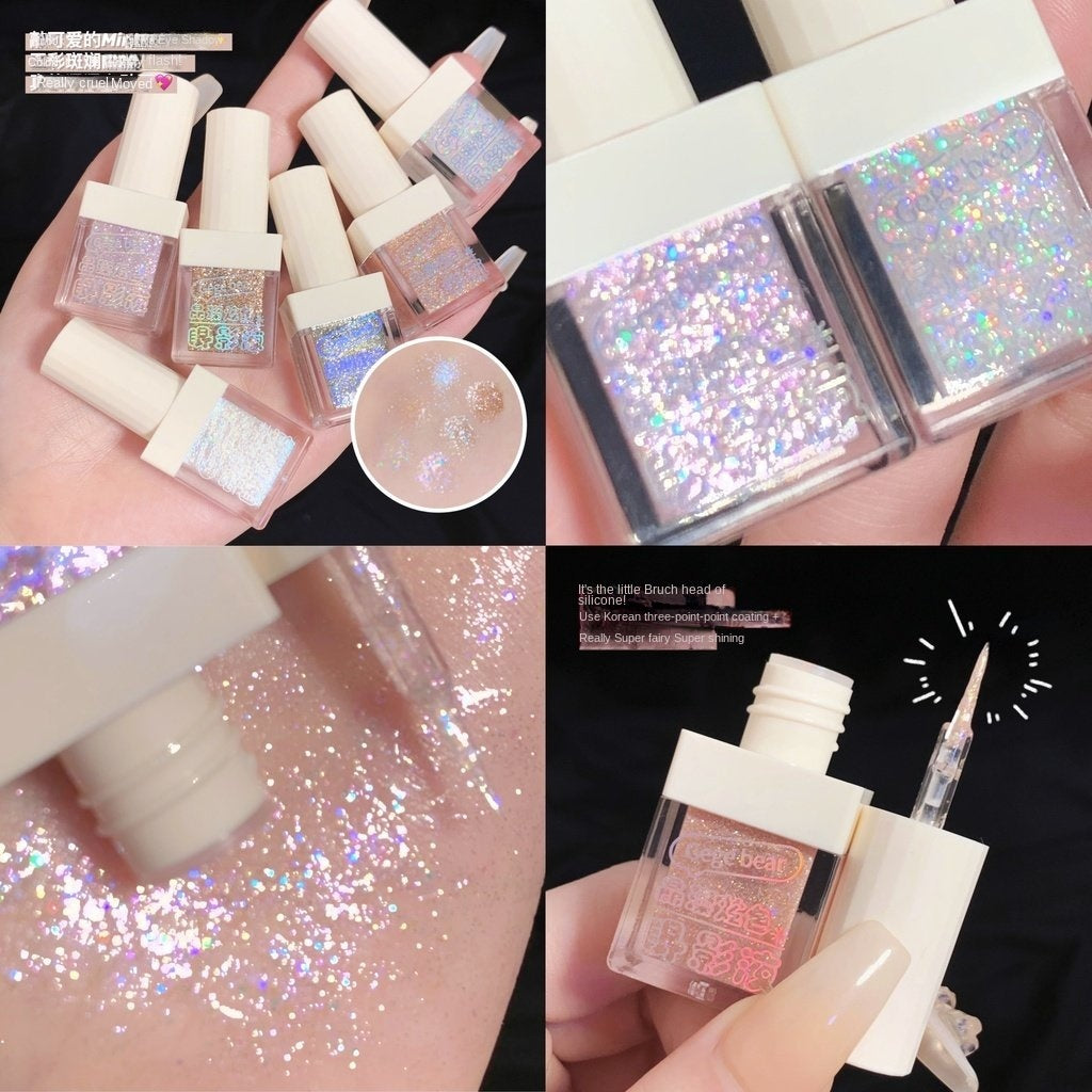 Gege Bear Small Cube Liquid Eyeshadow Fine Flash Sequins Exquisite Nature Eye Makeup