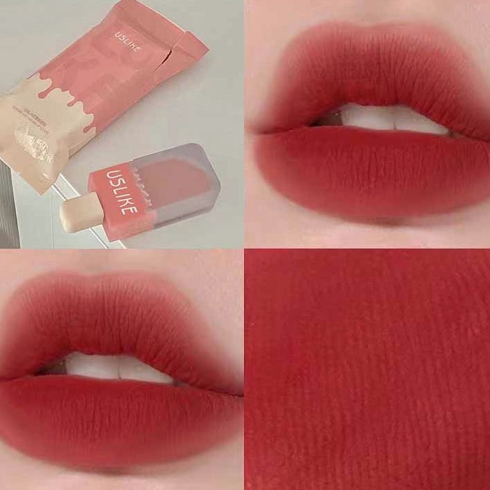 USLIKE~ Ice Cream Lip Glaze Matte Velor Lasting Lip Gloss 8-colors