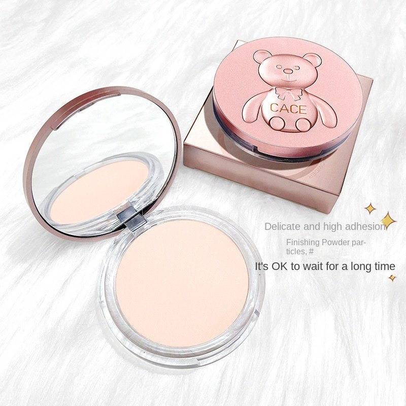 Cute Bear Pressed Powder Makeup Concealer Not Easy To Take Off Makeup Water Proof Lasting Contouring Transparent Setting Powder