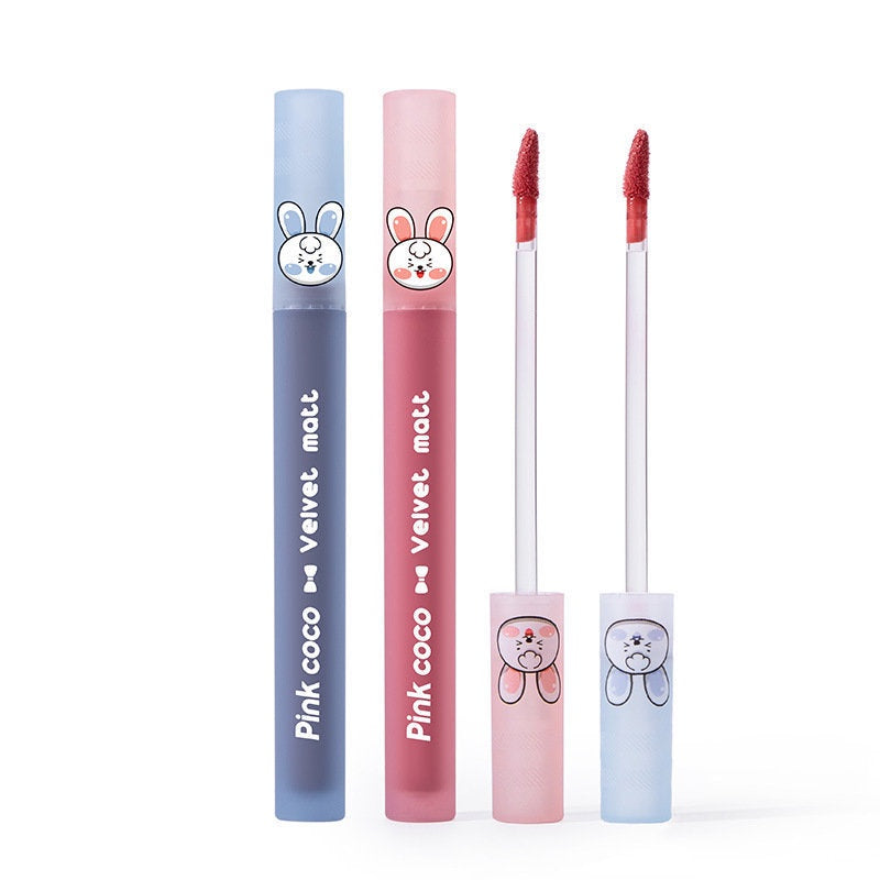 Pink Coco Cute Rabbit Velor Lip Gloss Matte Lipstick Waterproof Lip Gloss