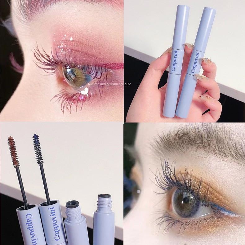 Cappuvini Double Head Mascara  Colorful Curly Not Easy To Smudge Lengthen Lasting Nature