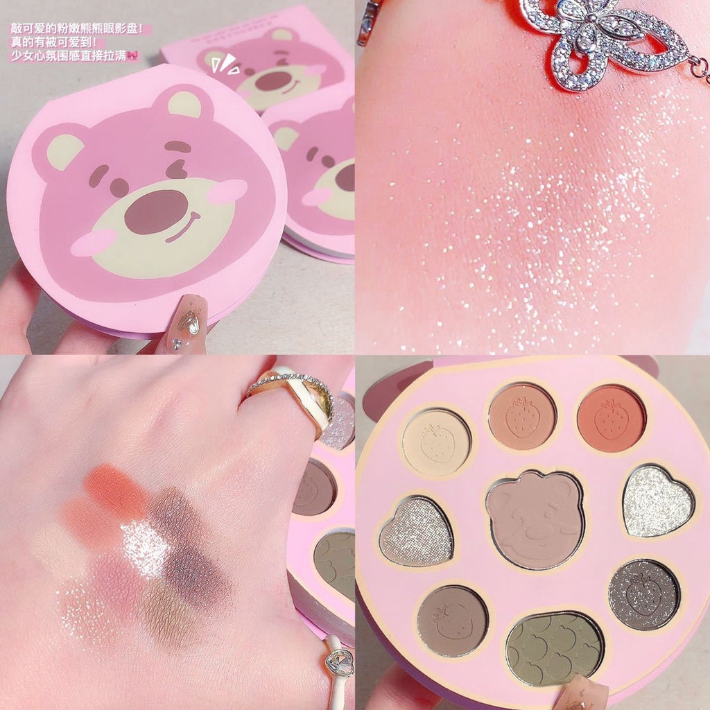 VEIZ Pink Bear Eyeshadow Palette Nine Colors Matte Pearlescent Lasting