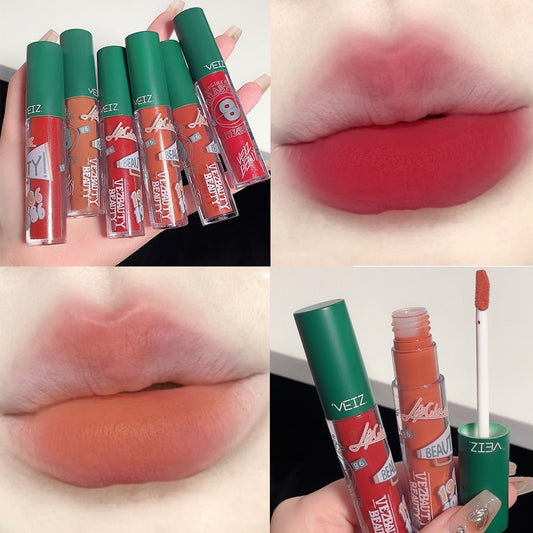 VEIZ Lip Glaze Matte Velvet Not Easy To Fade Not Easy To Stick Cup Lipstick Lip Gloss