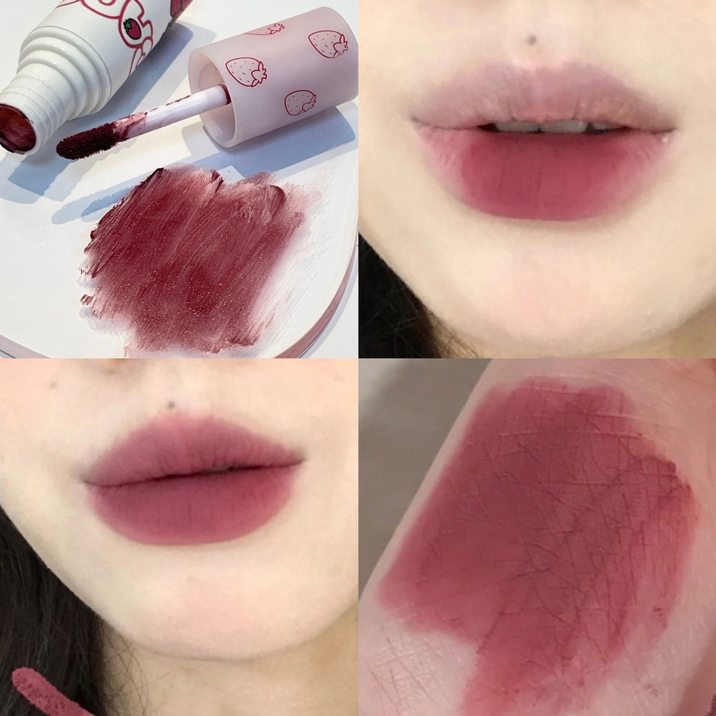 Strawberry Lipstick Lip Glaze Easy To Color Waterproof Lip Gloss