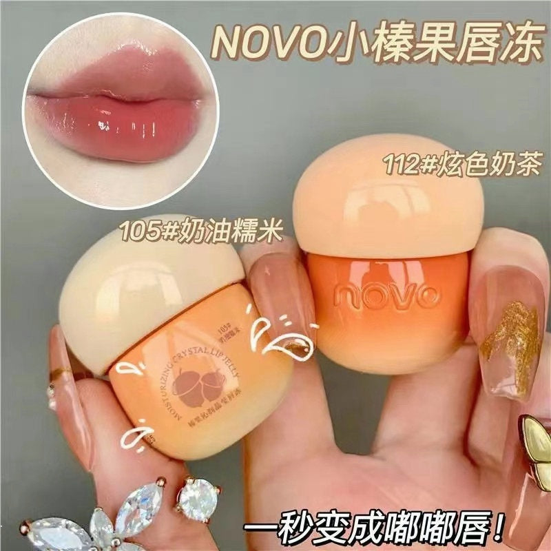 NOVO Small Mushroom Small Milk Jug Lip Jelly Lipstick Moisturize Mirror Lip Glaze Long Lasting Lip Gloss