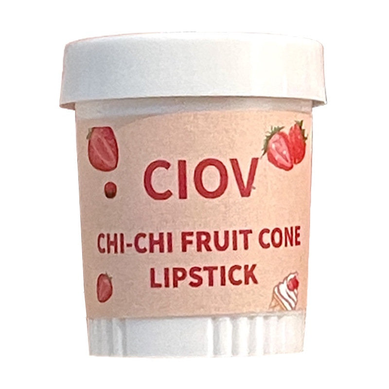 CIOV Strawberry Cone Lip Balm Ice Cream Cones Lip Mask Fruity Colorless Lipstick Moisturize Hydrating Lip Repair