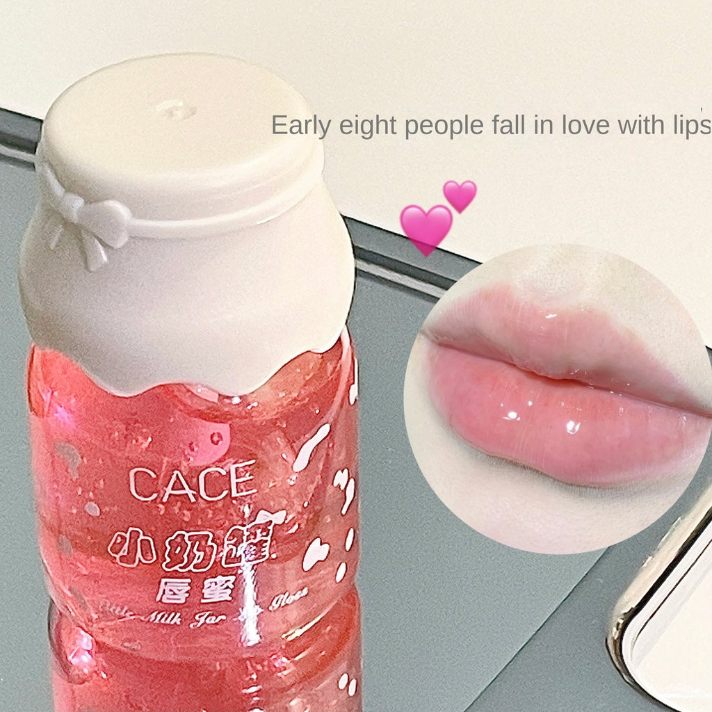 Small Milk Jug Lip Balm Transparent Moisturize Jelly Hydrating Lip Repair Lipstick Primer Lip Gloss