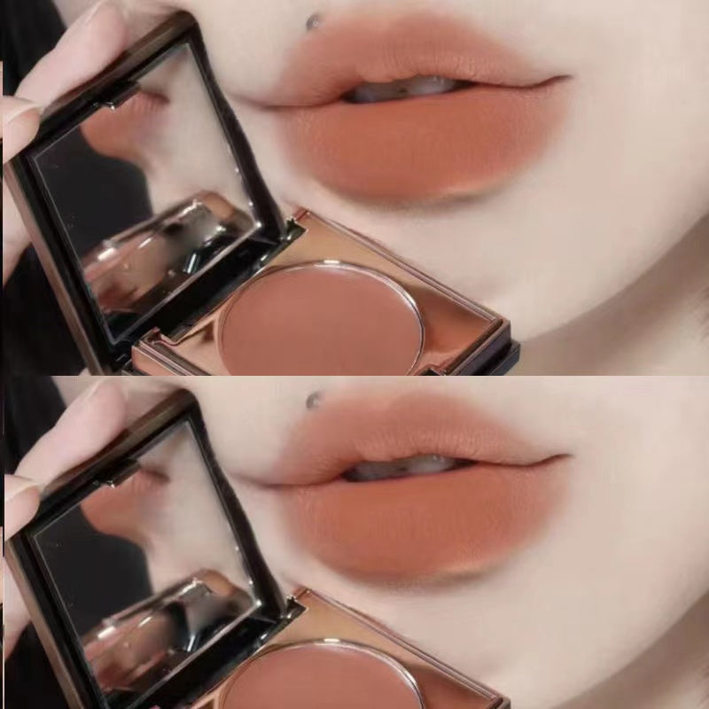 Herorange Small Square Box Lip Mud Nature Monochrome Blush Eye Shadow Lip Gloss Multi -purpose 6 -color