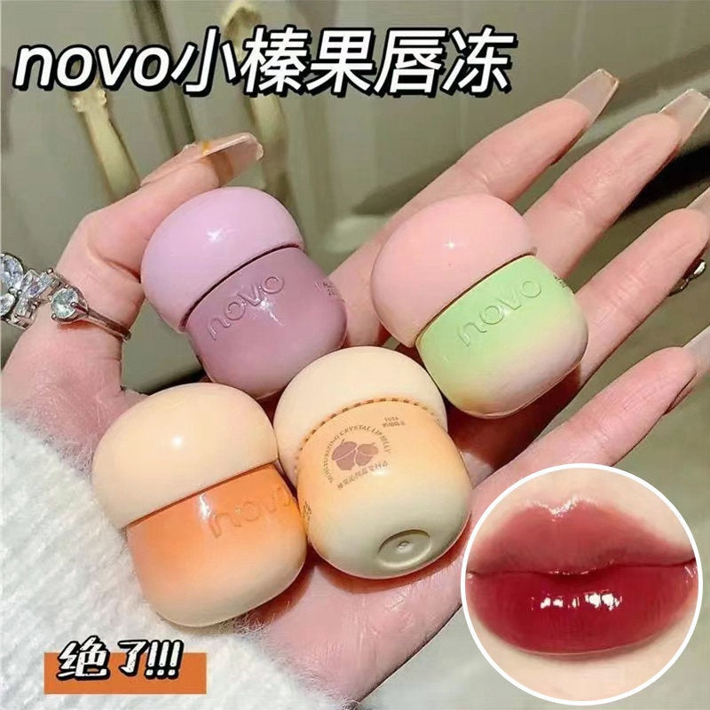 NOVO Small Mushroom Small Milk Jug Lip Jelly Lipstick Moisturize Mirror Lip Glaze Long Lasting Lip Gloss