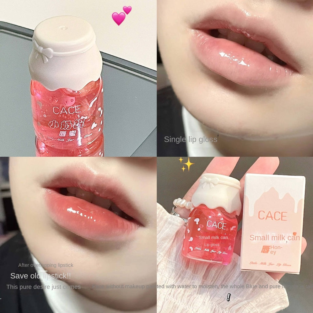 Small Milk Jug Lip Balm Transparent Moisturize Jelly Hydrating Lip Repair Lipstick Primer Lip Gloss