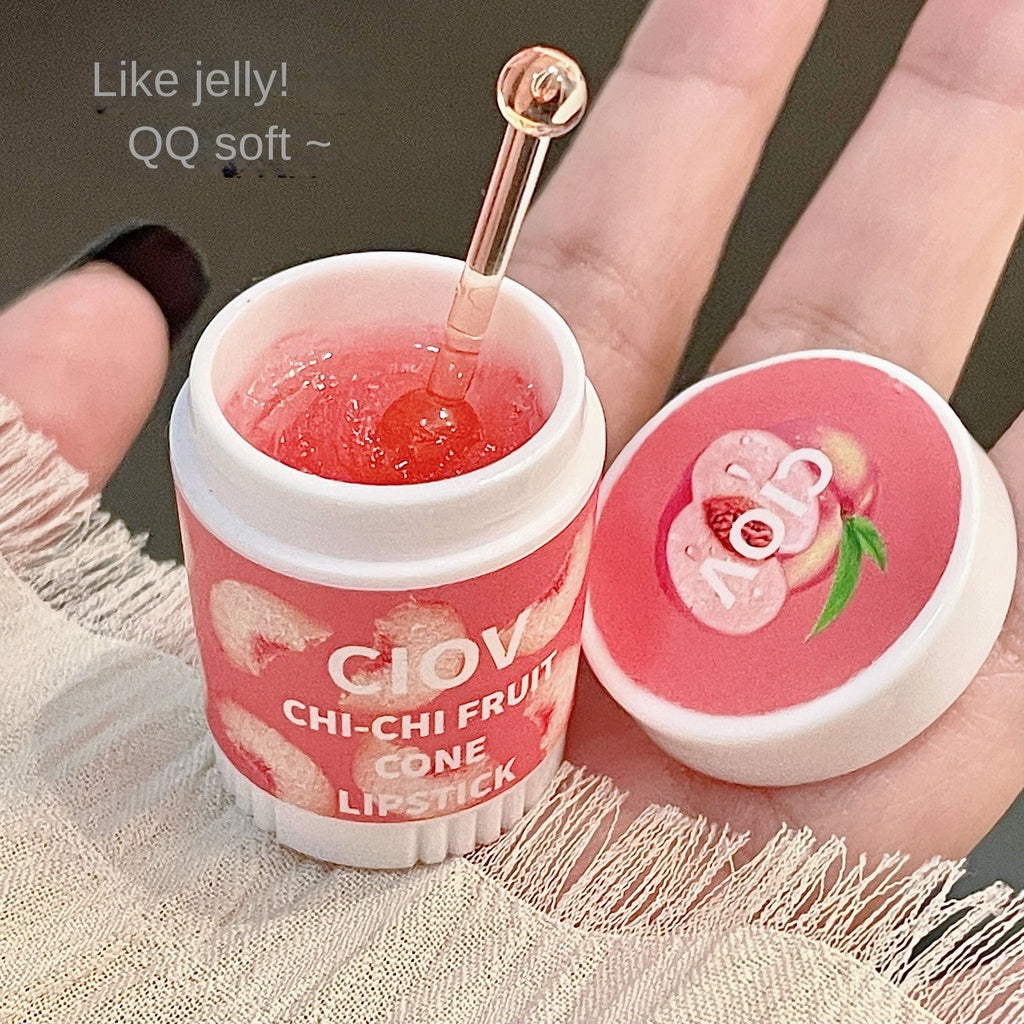 CIOV Strawberry Cone Lip Balm Ice Cream Cones Lip Mask Fruity Colorless Lipstick Moisturize Hydrating Lip Repair