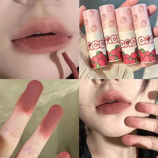 Strawberry Lipstick Lip Glaze Easy To Color Waterproof Lip Gloss