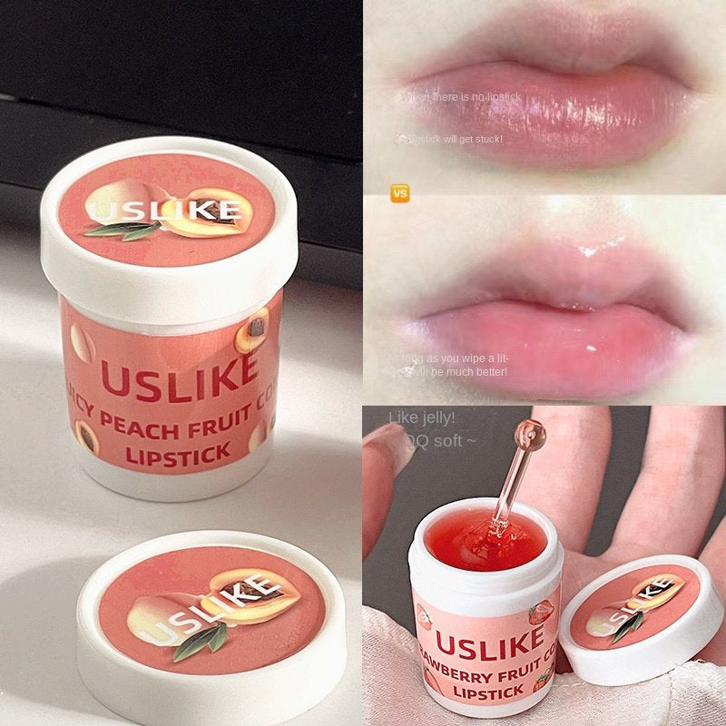 USLIKE Strawberry Ice Cream Cones Lip Balm Vaseline Peach Moisturize Hydrating