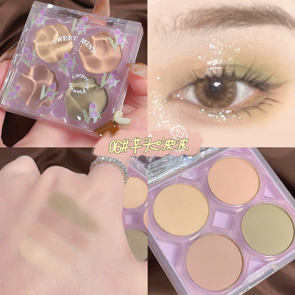 Sweet Mint The Flowers Eyeshadow Palette Pearlescent Matte Eye Shadow Lasting