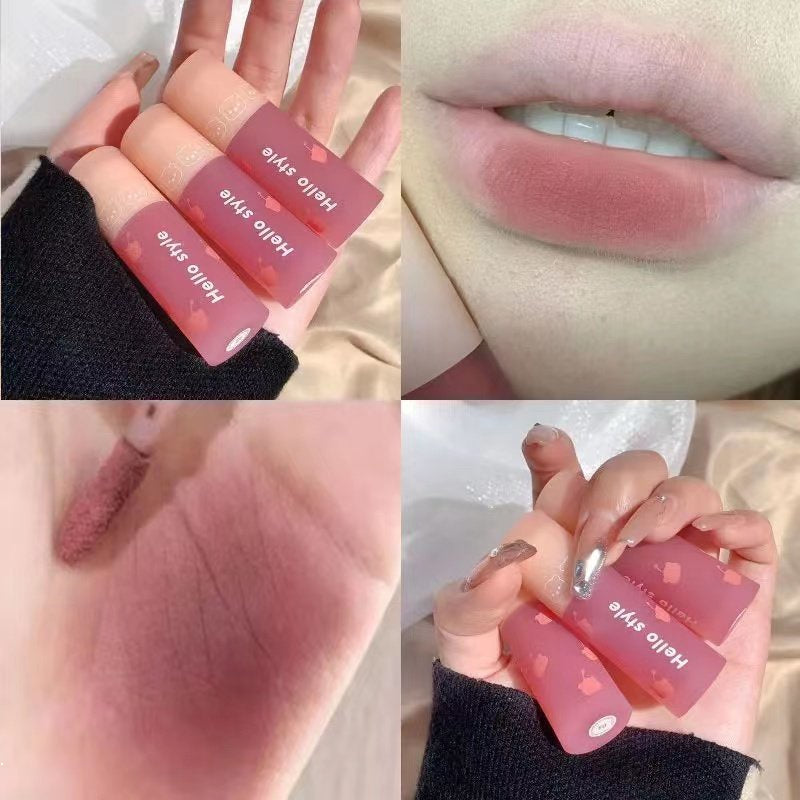 HELLOSTYLE Powder Mist Little Bear Velvet Lip Glaze Matte Lipstick Waterproof Lip Gloss