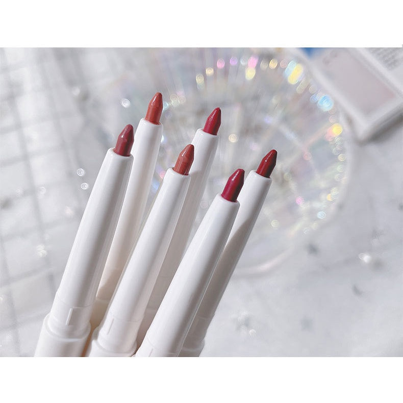 Kakashow Rainbow Starlight Lip Liner Water Proof Lasting Lipstick Double Head Does Not Fade Lip Gloss