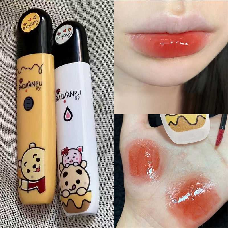 Daimanpu Round Tube Lip Glaze Lipstick Non Sticky Non Stick Cup Waterproof Lip Gloss Lasting